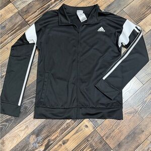 Adidas Black and White Zip-Up Jacket